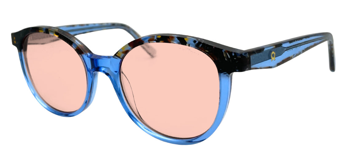 Dowe frame in Blue with FL-41 Medium (50%) tinted lenses, side view