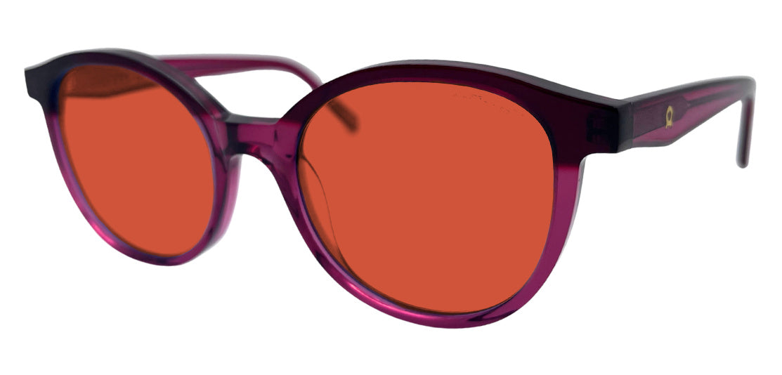 Dowe frame in Red with FL-41 Dark (75%) tinted lenses, side view