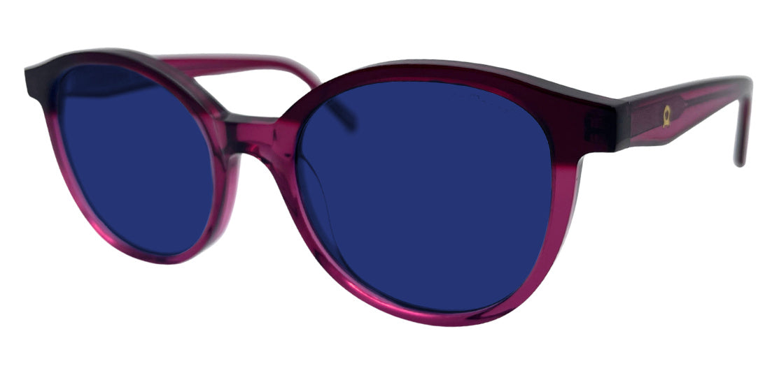 Dowe frame in Red with Z1 Blue tinted lenses, side view