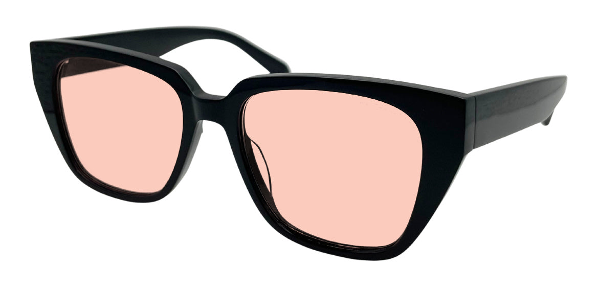 Reilly frame in Black with FL-41 Medium (50%) tinted lenses, side view