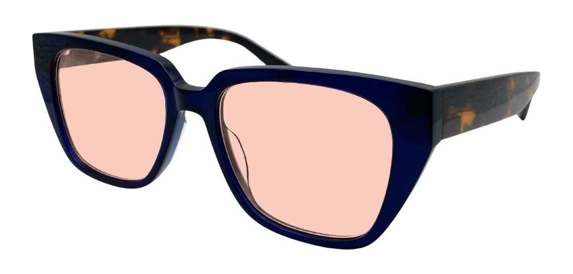 Reilly frame in Tortoise with FL-41 Medium (50%) tinted lenses, side view
