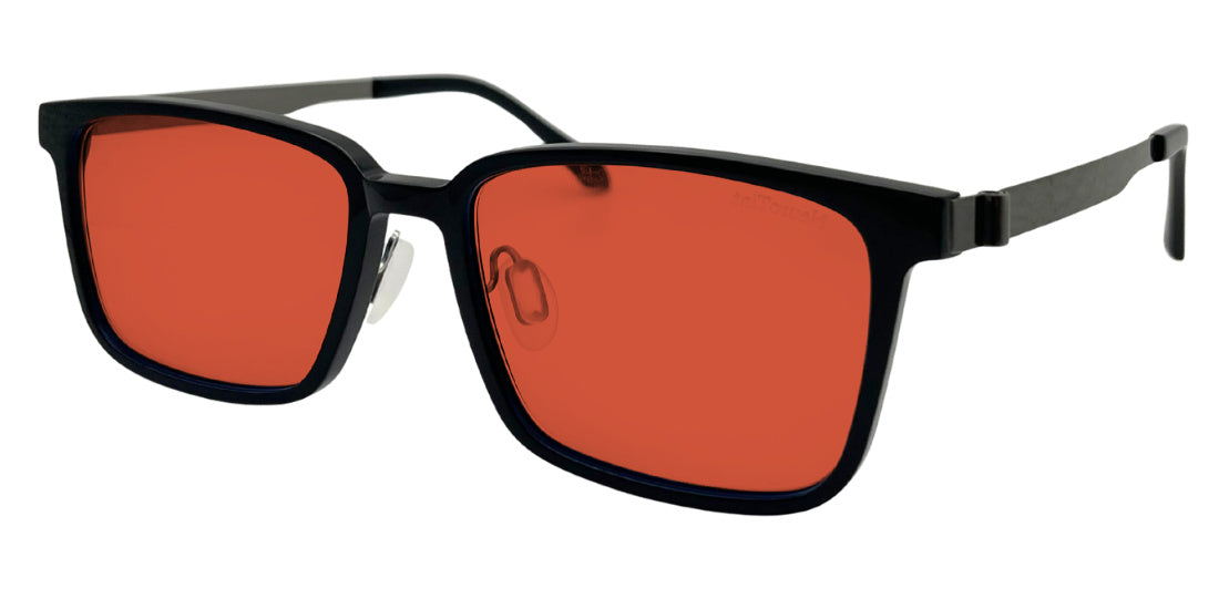 Rock frame in Black with FL-41 Dark (75%) tinted lenses, side view