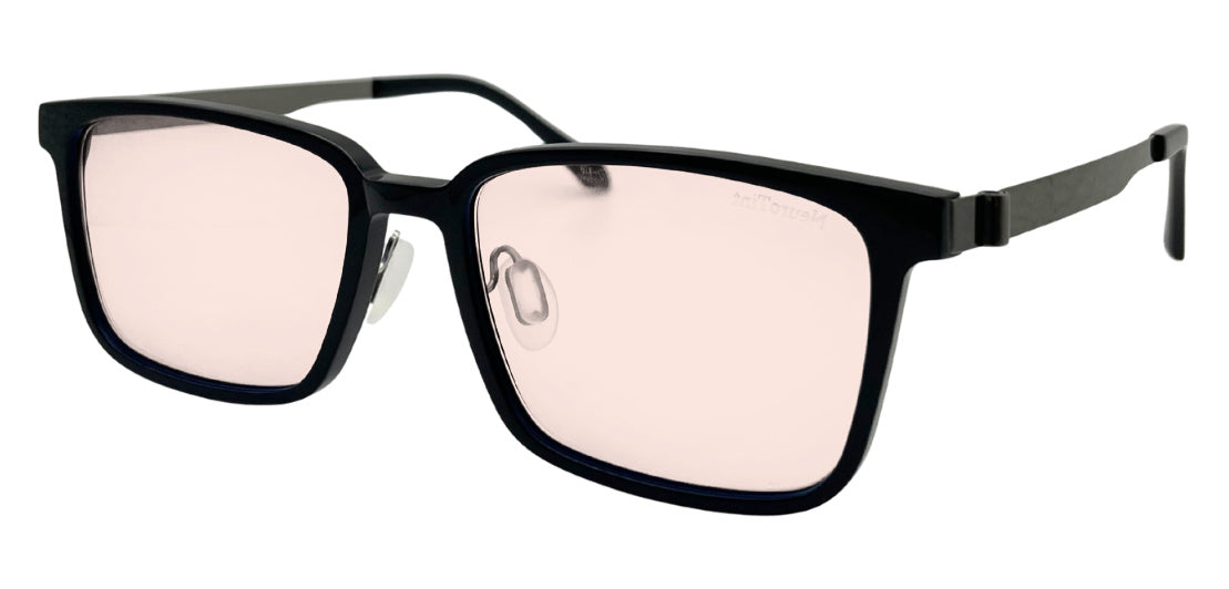 Rock frame in Black with FL-41 Light (27%) tinted lenses, side view