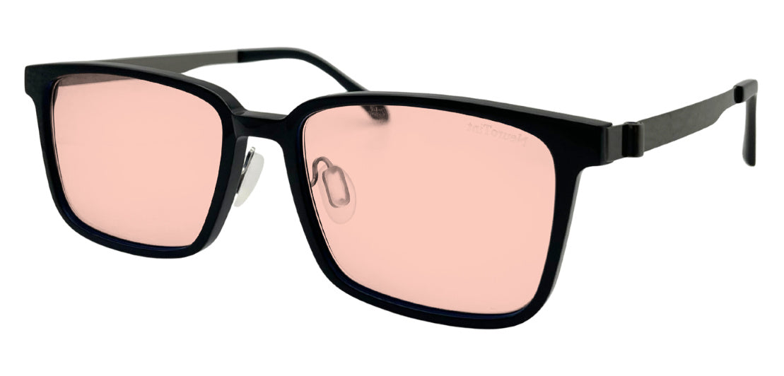 Rock frame in Black with FL-41 Medium (50%) tinted lenses, side view