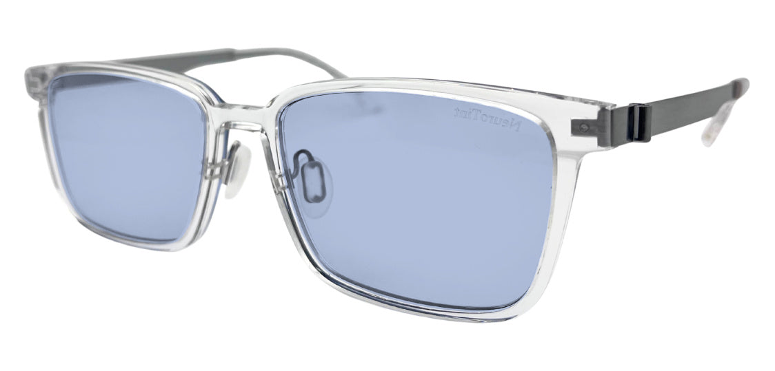 Rock frame in Clear with E-Blue Medium (30%) tinted lenses, side view