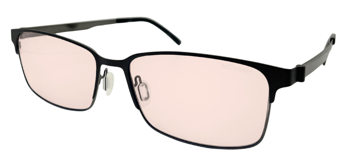 Sentinels frame in Black with FL-41 Light (27%) tinted lenses, side view