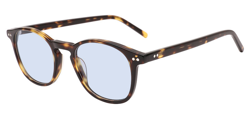 Sonder frame in Tortoise with E-Blue Light (15%) tinted lenses, side view