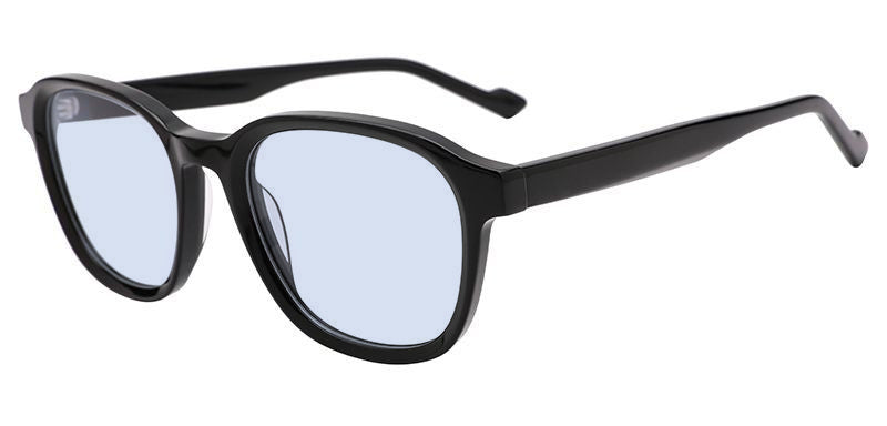 Townsend frame in Black with E-Blue Light (15%) tinted lenses, side view