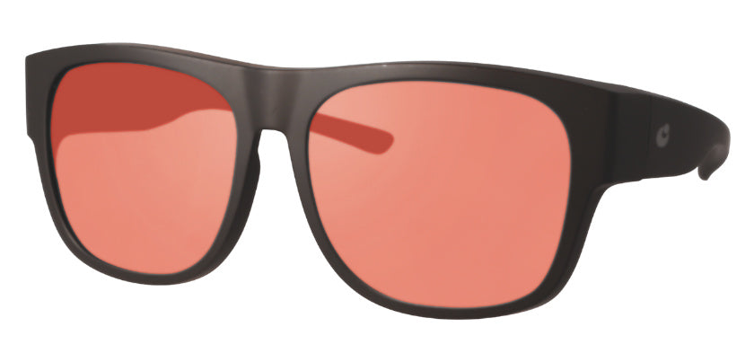 Wear-Over Frame (fits over prescription glasses) with FL-41 Medium (50%) tinted lenses, side view