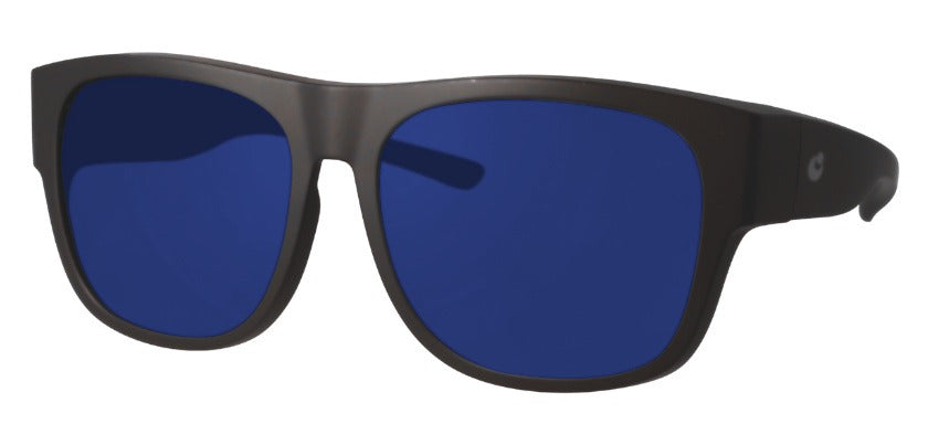 Wear-Over Frame (fits over prescription glasses) with Z1 Blue tinted lenses, side view